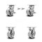Service Caster 5 Inch V Groove Semi Steel Caster Set with 2 Brakes/Swivel Lock 2 Rigid SCC SCC-30CS520-VGB-TLB-BSL-2-R-2 - alternate 1